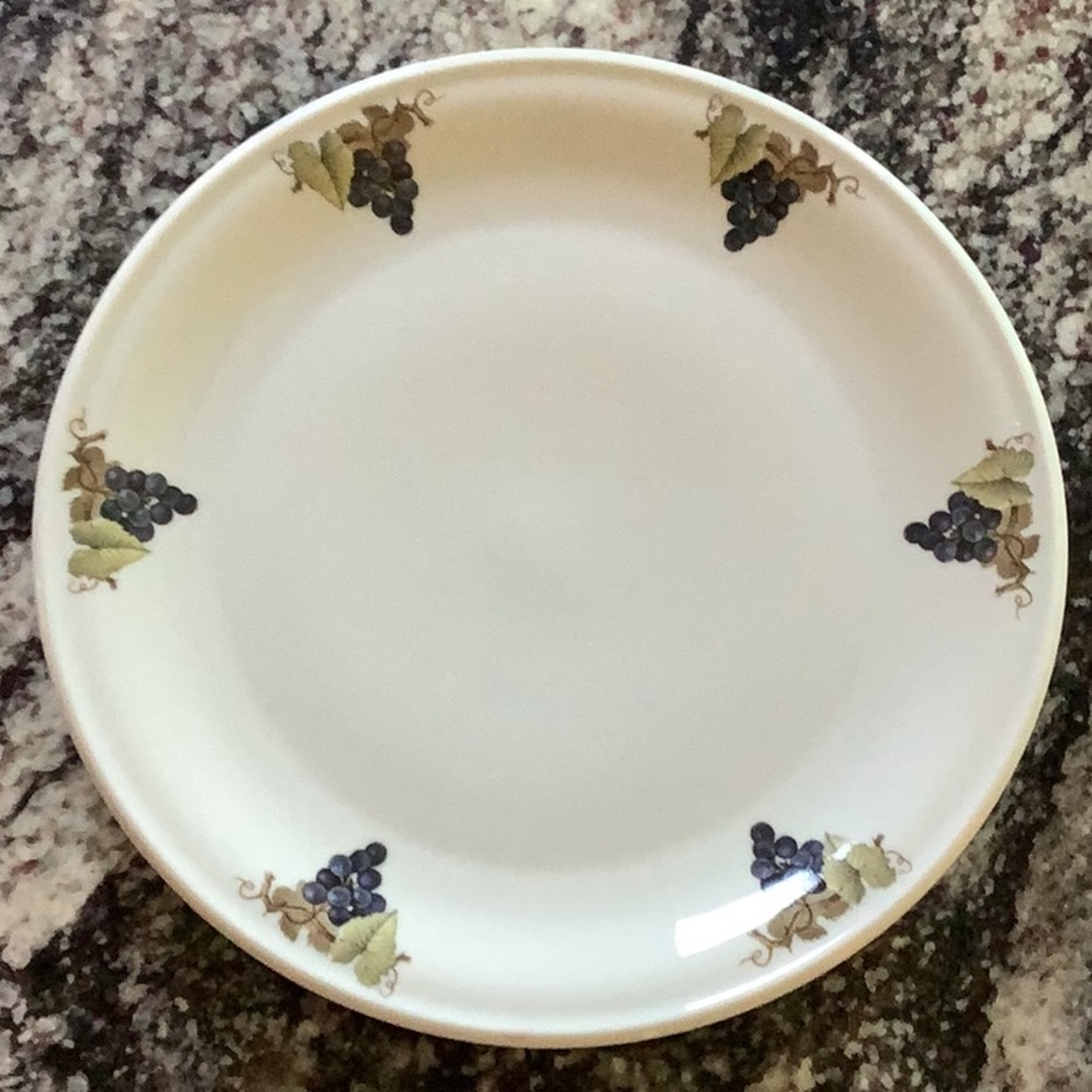 Vintage Apilco France Porcelain Plate, Grapes